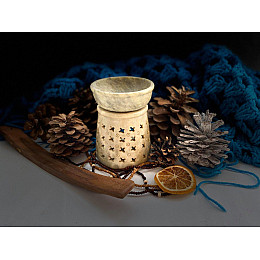 Кам'яна аромалампа для ефірних олій 10х7.5х7.5 см (508) Pashan Kala