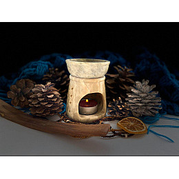 Кам'яна аромалампа для ефірних олій 10х7.5х7.5 см (508) Pashan Kala