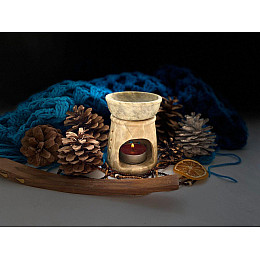 Кам'яна аромалампа для ефірних олій 10х7.5х7.5 см (508) Pashan Kala