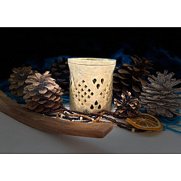 Кам'яна аромалампа для ефірних олій 8х7х7.5 см (525) Pashan Kala