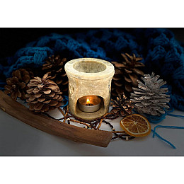 Кам'яна аромалампа для ефірних олій 8х7х7.5 см (525) Pashan Kala