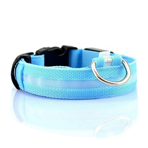 Светодиодный Lesko Blue L LED ошейник USB светящийся для собак и котов