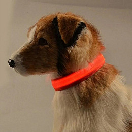 Світлодіодний LED ошийник Lesko Orange XL USB світиться для собак і котів