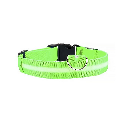 Светодиодный LED ошейник Lesko Green M USB светящийся для собак и котов