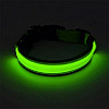 Светодиодный LED ошейник Lesko Green M USB светящийся для собак и котов