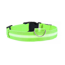 Світлодіодний LED ошийник Lesko Green L USB світиться для собак і котів