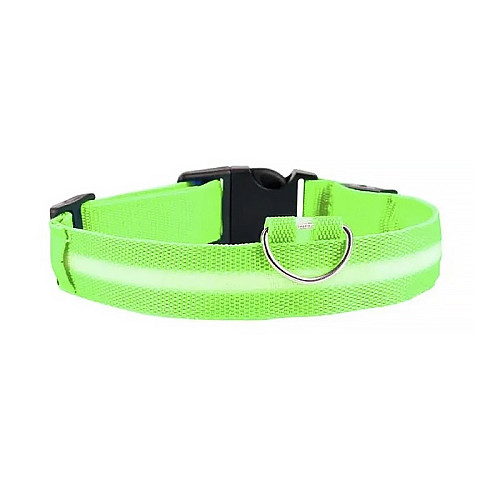 Светодиодный LED ошейник Lesko Green L USB светящийся для собак и котов