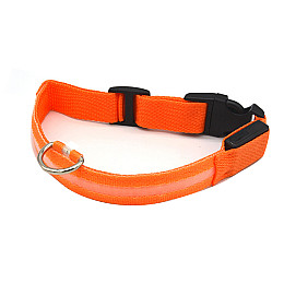 Светодиодный LED ошейник Lesko Orange L USB светящийся для собак и котов