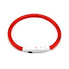 Светодиодный LED ошейник Lesko L-18 Red M для собак и котов USB светящийся водоотталкивающий