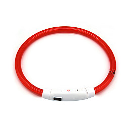 Світлодіодний LED ошийник Lesko L-18 Red M для собак і котів USB світиться водовідштовхувальний