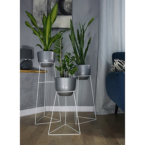 Комплект металлических подставок для цветов и вазонов Adore Décor Скандинавские 3 шт Белый