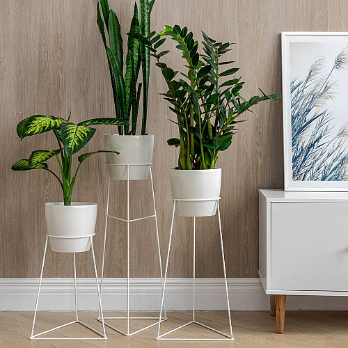 Комплект металлических подставок для цветов и вазонов Adore Décor Скандинавские 3 шт Белый