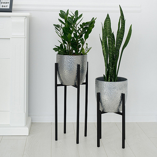 Комплект металевих підставок для квітів та вазонів Adore Décor Британські 2 шт Чорний