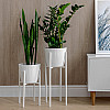 Комплект металлических подставок для цветов и вазонов Adore Décor Британские M/S 2 шт Белый