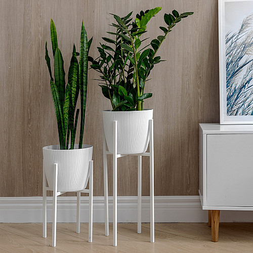 Комплект металлических подставок для цветов и вазонов Adore Décor Британские M/S 2 шт Белый