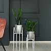 Комплект металлических подставок для цветов и вазонов Adore Décor Британские M/S 2 шт Белый