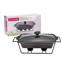 Марміт прямокутний із підставкою Kamille 1,4 л Чорний (KM-6420)