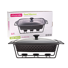 Марміт прямокутний із підставкою Kamille 3 л Чорний (KM-6422)