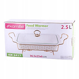 Марміт прямокутний з підставкою Kamille 2,5л Білий (KM-6417)