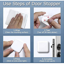 Отбойник ограничитель от удара самоклеящийся Choice силиконовый Квадрат 1 штука Белый