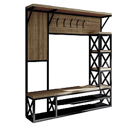 Прихожая I loft you 1900х1700х400 см Черная (2071766100)
