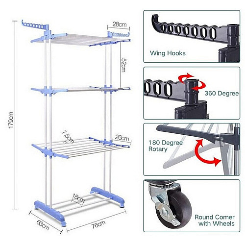 Універсальна складна сушарка для білизни OPT-TOP 3 Tiers Garment rack біла (1756374679)