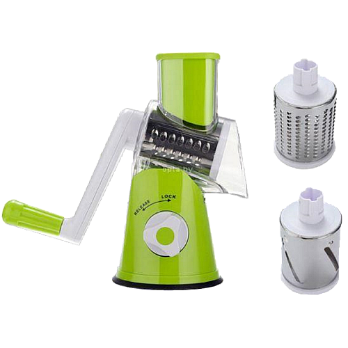 Універсальна механічна овочерізка мультислайсер TableTop TableTop Drum Grater 3 насадки (1756374727)