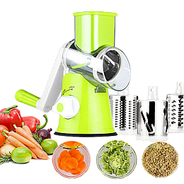 Универсальная механическая овощерезка мультислайсер TableTop Drum Grater 3 насадки (1756374727)