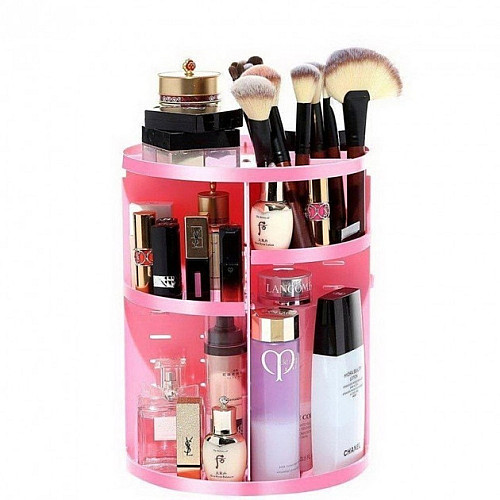 Органайзер вращающийся для косметики OPT-TOP на Beauty Box розовый (1756375335)