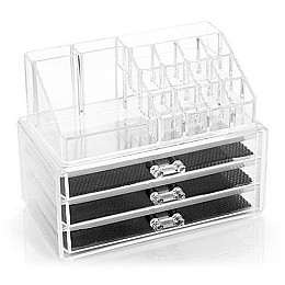 Настольный акриловый органайзер для косметики OPT-TOP Cosmetic Storage Box на 3 двери (1756375357)