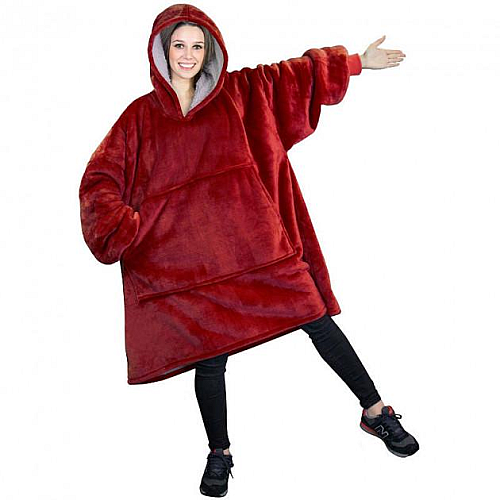 Толстовка-плед с капюшоном OPT-TOP Huggle Hoodie двухсторонняя красный (1762056417)