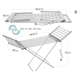 Электрическая сушилка для вещей для дома Rainberg с подогревом 18-канальная (2103354308)