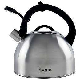 Чайник для плиты со свистком 2,5л MAGIO MG-1192 Steel/Black