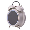 Настольные часы с будильником Lugi электронные с LED-экраном белые (HP223W)