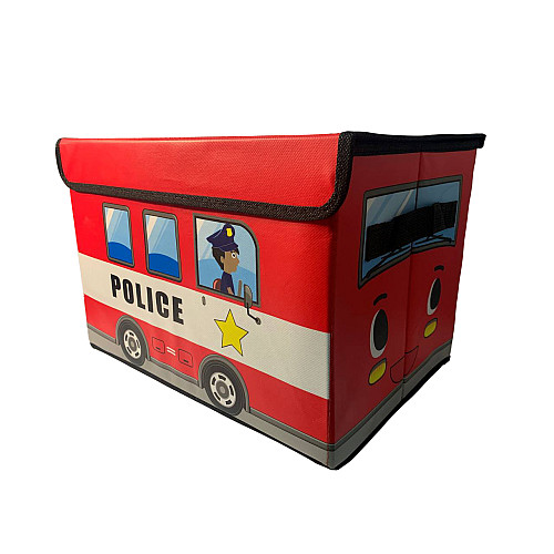 Ящик для хранения игрушек и вещей автобус красный police HMD 216-10228675