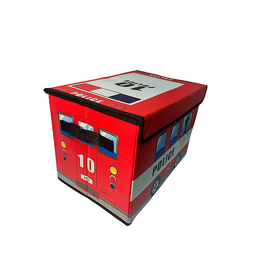 Ящик для хранения игрушек и вещей автобус красный police HMD 216-10228675