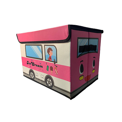 Ящик для хранения игрушек и вещей автобус розовый ice cream HMD 216-10228678