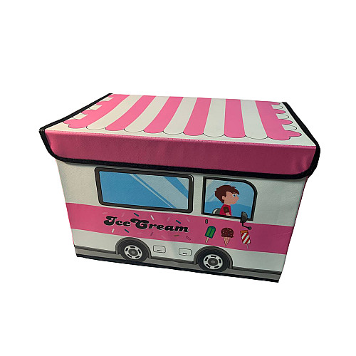 Ящик для хранения игрушек и вещей автобус розовый ice cream HMD 216-10228678