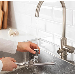 Прес для часнику із нержавіючої сталі IKEA KONCIS 000.891.63 16 см Сріблястий