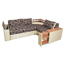 Диван кутовий Монтерей МАКСІ МЕБЛІ Каштановий з малюнком (10403)