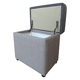 Пуф Робер NEW МАКСИ МЕБЕЛЬ Серебристо-серый/Светло-серый (10407)