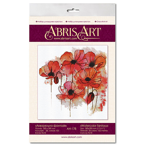Набор для вышивки крестиком "Акварельная фантазия" Abris Art AH-178 28х28 см