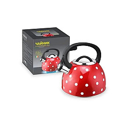 Чайник кухонный со свистком для всех типов плит Unique UN-5301 2.5 л Красный