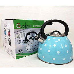 Чайник кухонный со свистком для всех типов плит Unique UN-5301 2.5 л Голубой