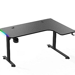 Ігровий кутовий комп'ютерний стіл для геймерів Urbankit з RGB LED Підсвічуванням Гачком для Навушників та Підсклянником