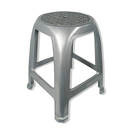 Табурет пластиковый 37×37×46 см «Plastic's Craft» Серый металлик