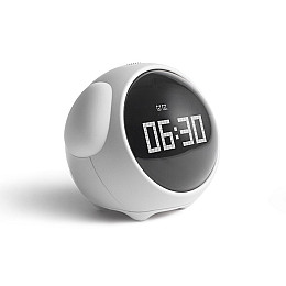 Будильник ночник Emoji Alarm Clock многофункциональный пиксельный с анимацией Digital Белый (YV-O)