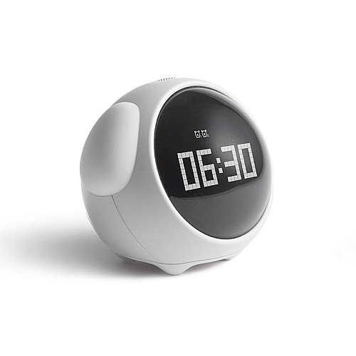 Будильник ночник Emoji Alarm Clock многофункциональный пиксельный с анимацией Digital Белый (YV-O)