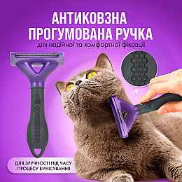 Фурминатор для котов с длинной шерстью FURminator размер L от 5см с кнопкой самоочищения