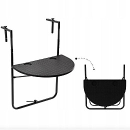 Підвісний столик Chomik GARDEN LINE MONO балконний чорний